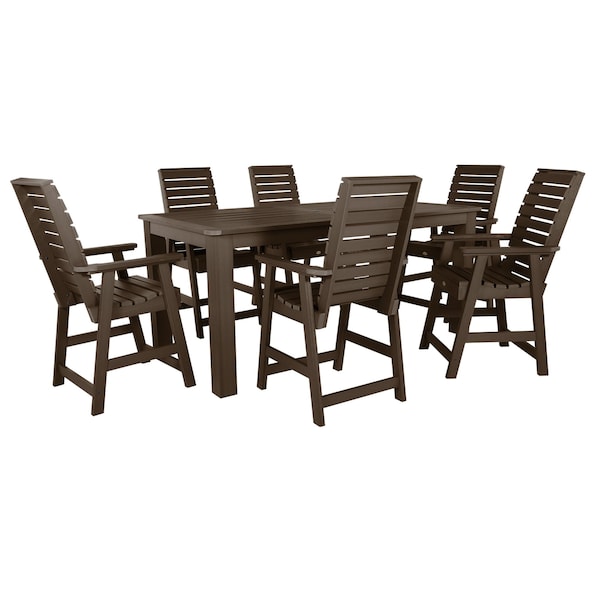 Highwood Usa Weatherly 7pc Rectangular Counter Height Outdoor Patio Furniture Dining Set 84 x 42 AD-ST7WL2CO5BA-ACE - main